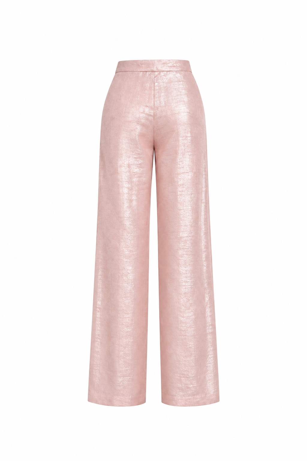 Light Pink Linen Trouser with Silver Metallic Foiling