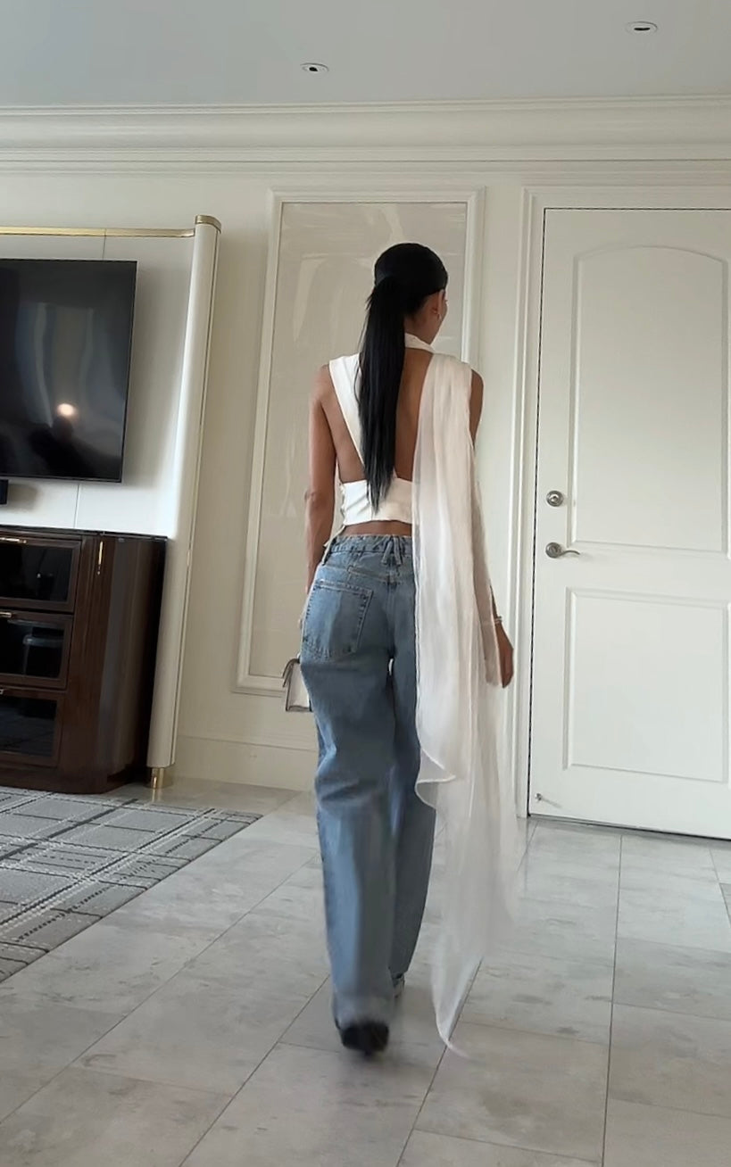 Silk Multi-Way Draped Blouse