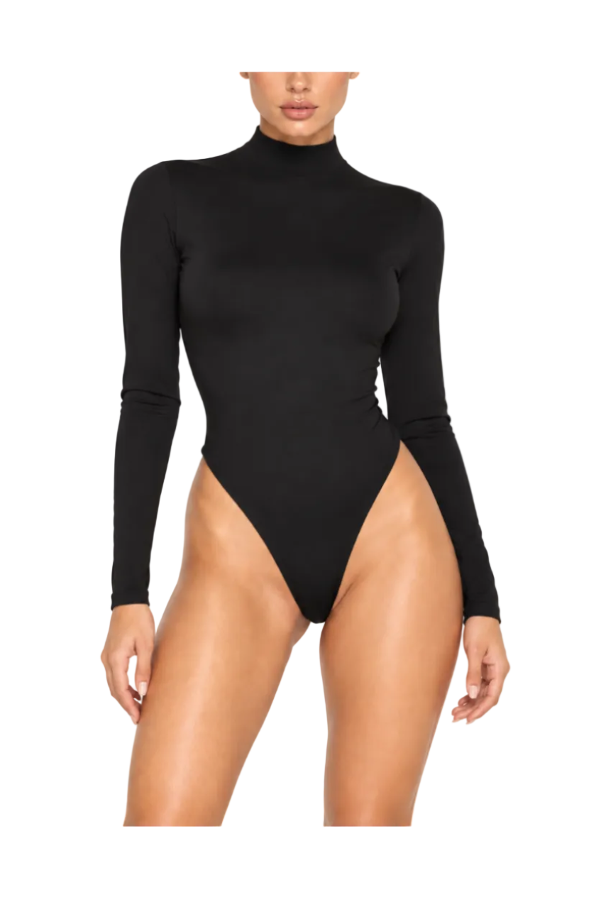 Long Sleeve Open Back Beaded Bodysuit