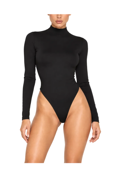 Long Sleeve Open Back Beaded Bodysuit
