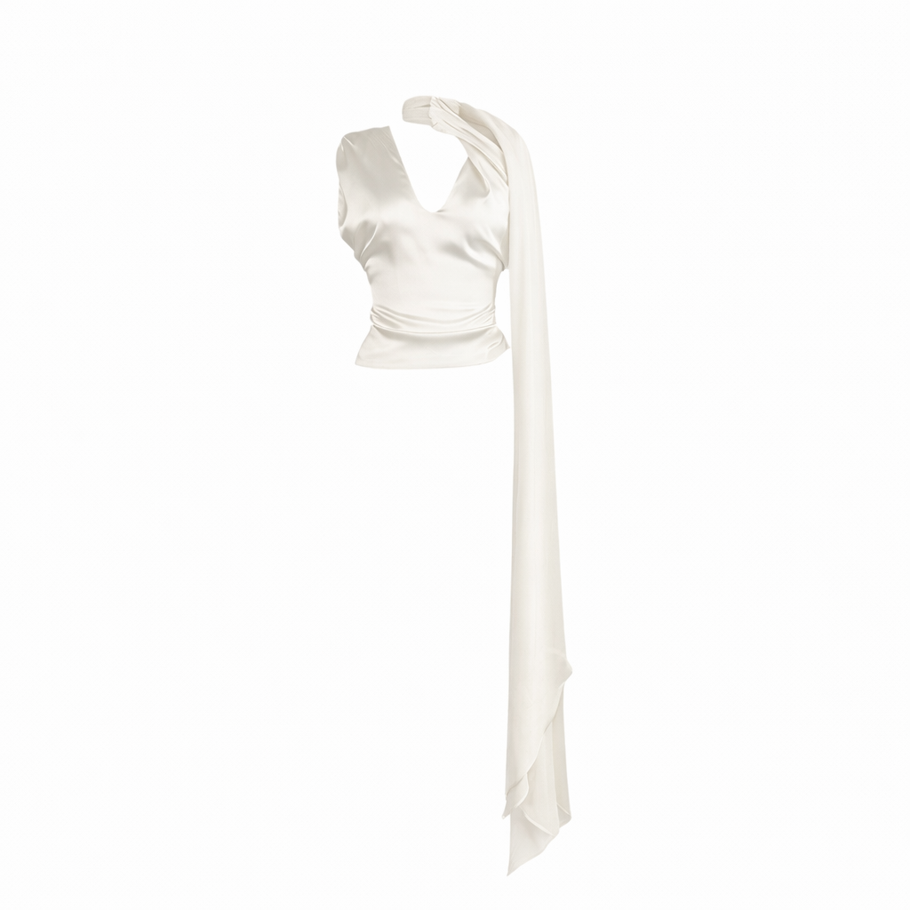 Silk Multi-Way Draped Blouse
