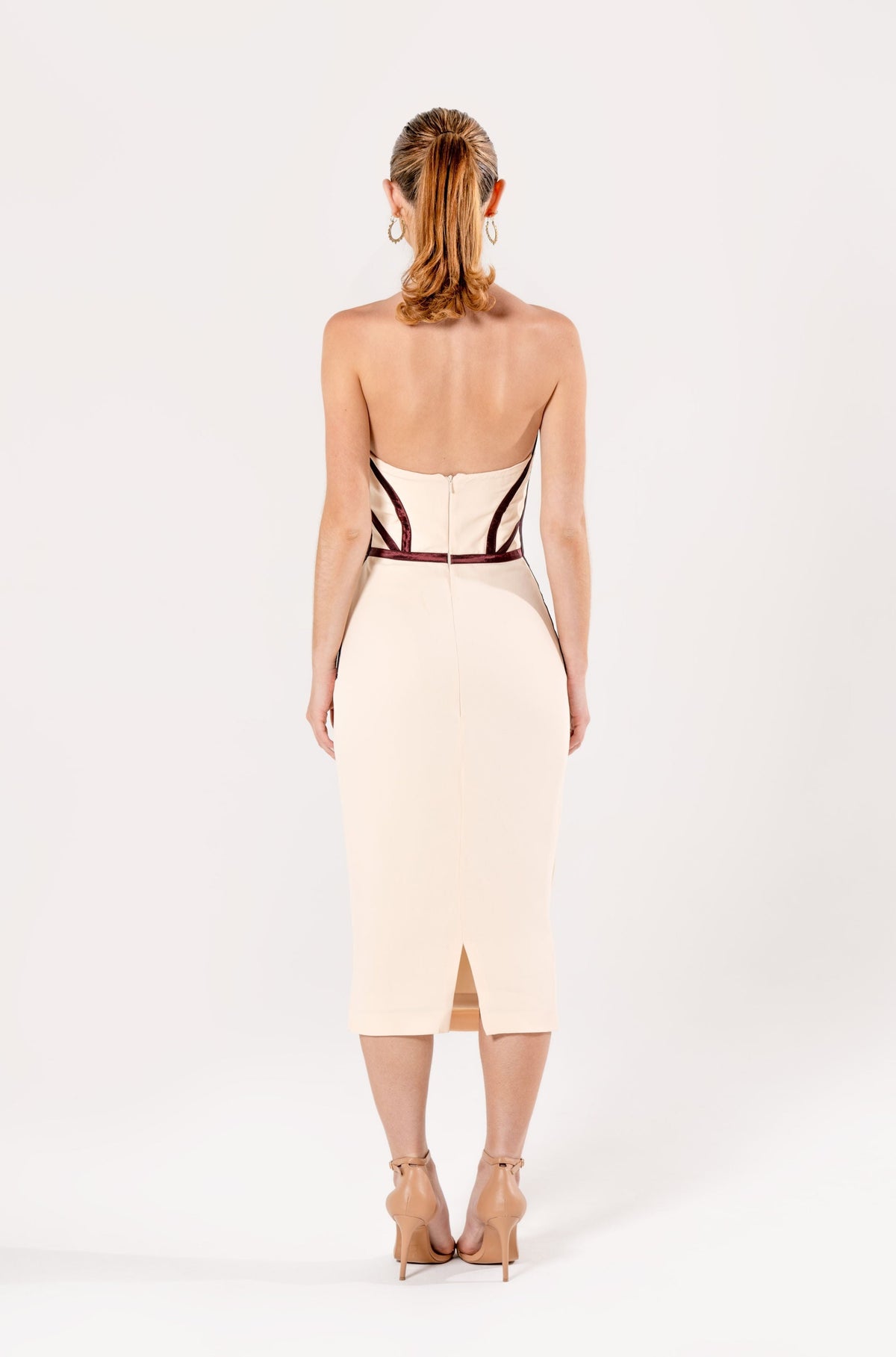 Corsetry Overlay Midi Dress