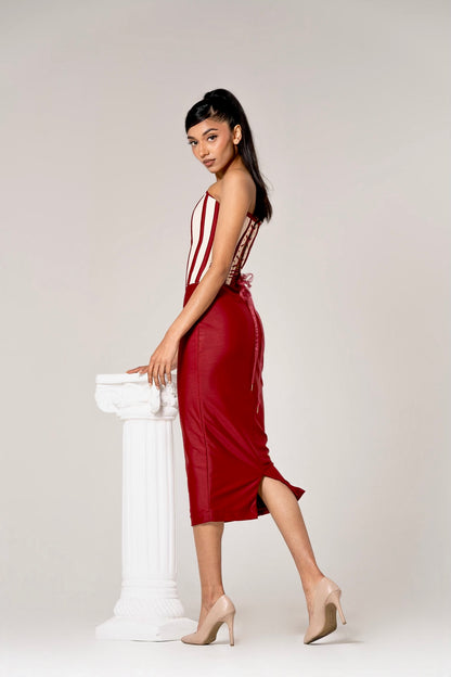 Burgundy Pencil Skirt