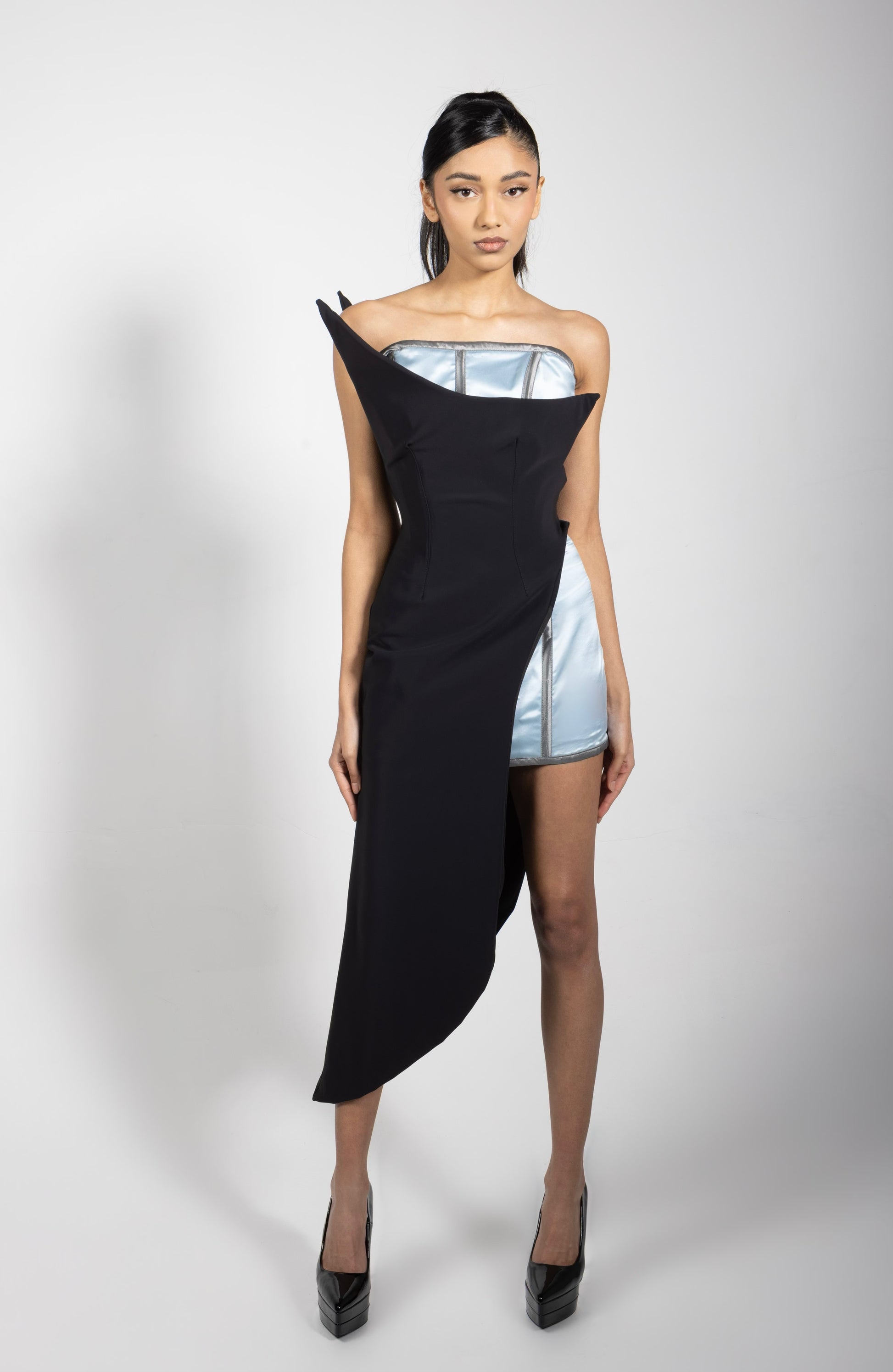 Black & Baby Blue Runway Look