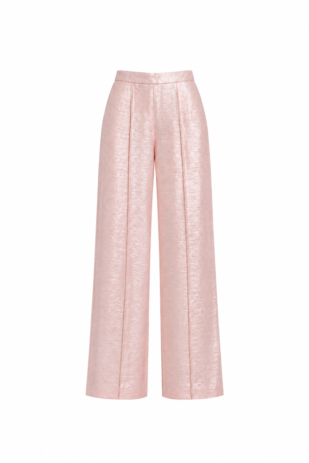 Light Pink Linen Trouser with Silver Metallic Foiling