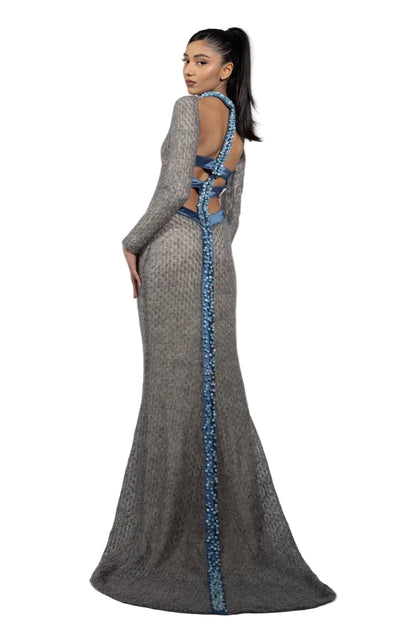 Grey Italian Wool Knit Gown