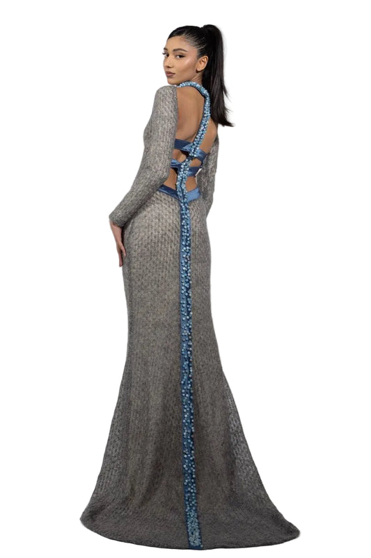 Grey Italian Wool Knit Gown