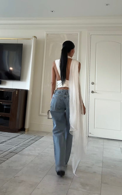 Silk Multi-Way Draped Blouse